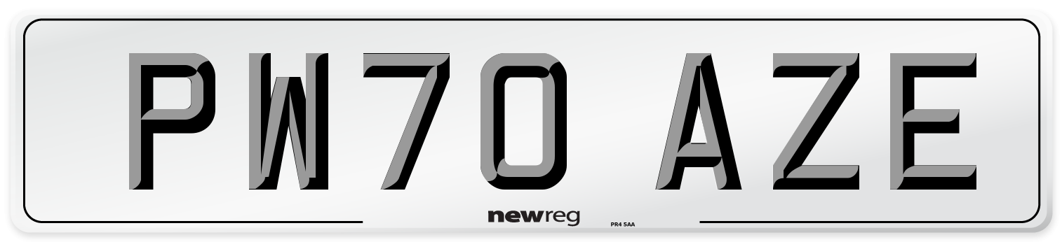PW70 AZE Front Number Plate