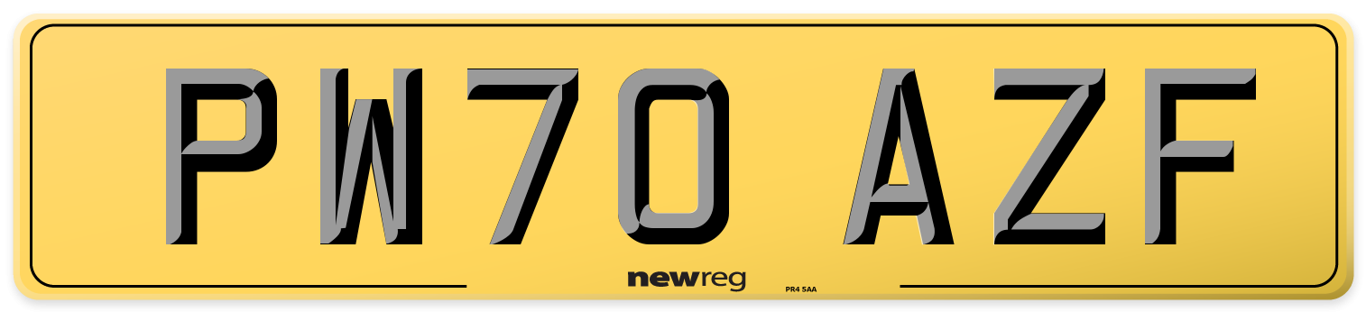 PW70 AZF Rear Number Plate