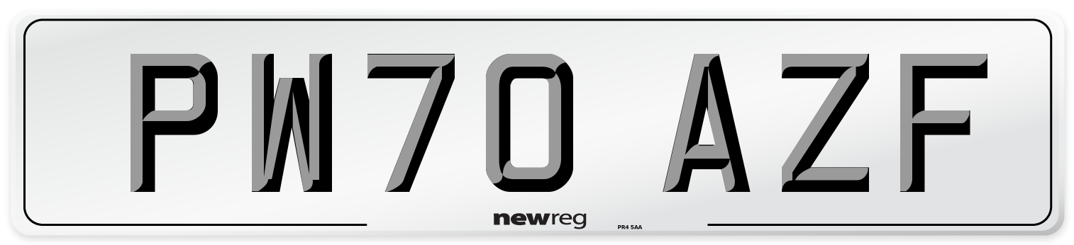 PW70 AZF Front Number Plate