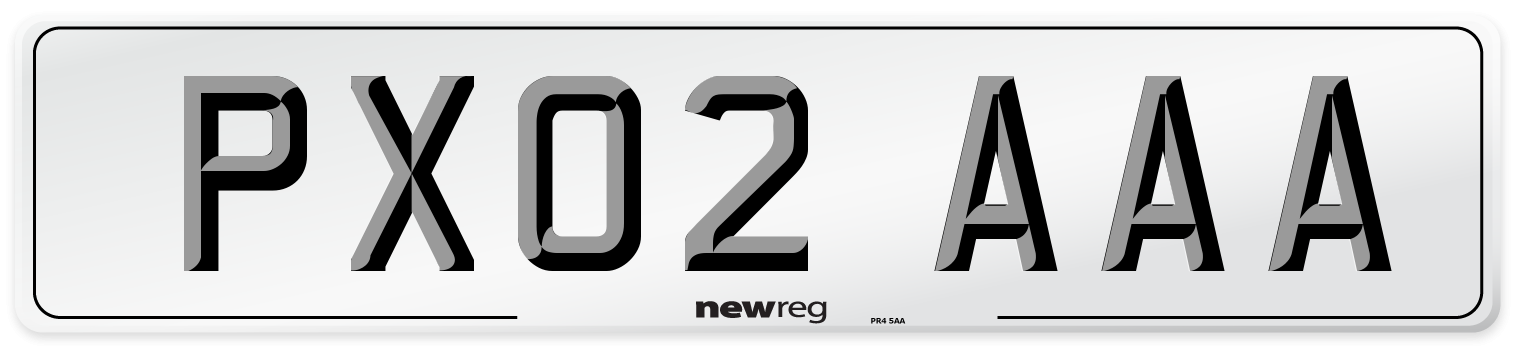 PX02 AAA Front Number Plate