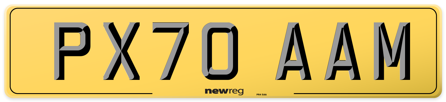 PX70 AAM Rear Number Plate