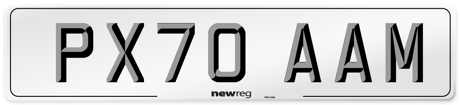 PX70 AAM Front Number Plate