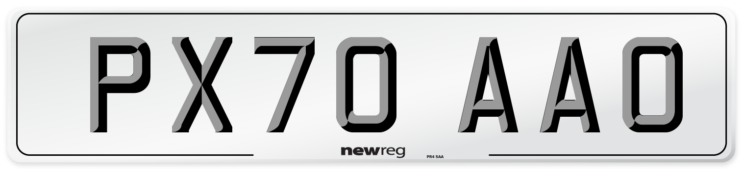 PX70 AAO Front Number Plate