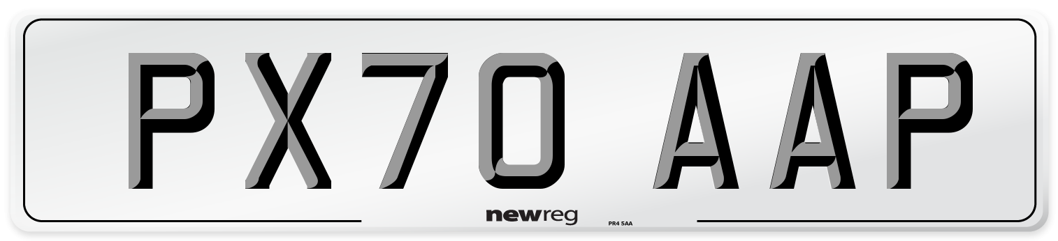 PX70 AAP Front Number Plate