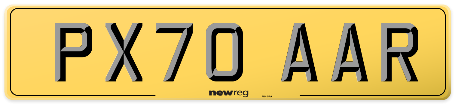 PX70 AAR Rear Number Plate