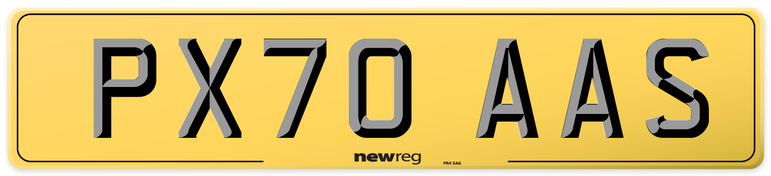 PX70 AAS Rear Number Plate