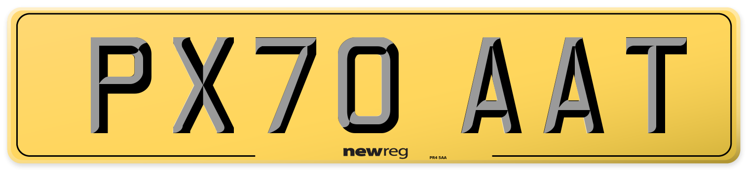 PX70 AAT Rear Number Plate