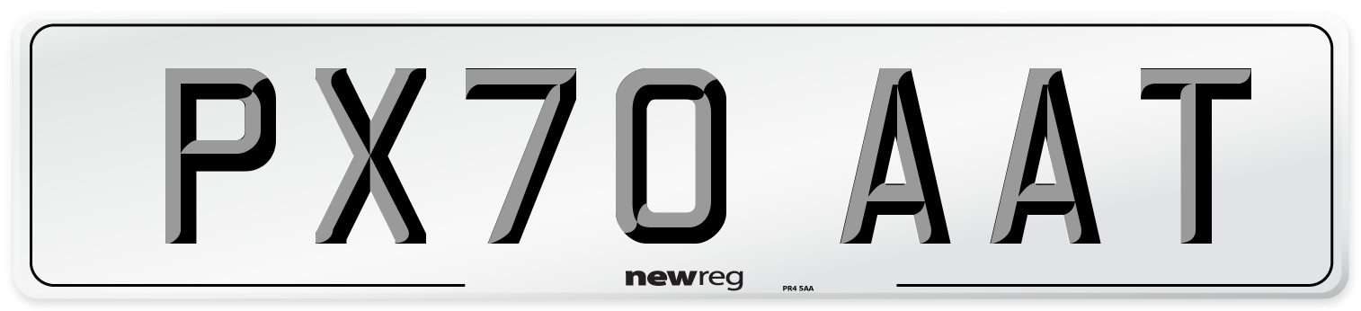 PX70 AAT Front Number Plate