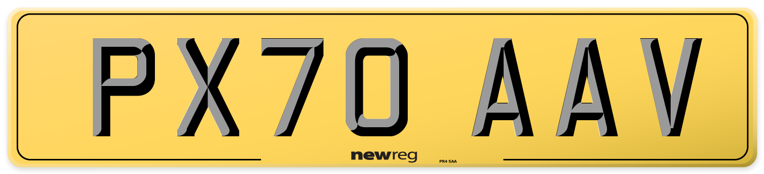 PX70 AAV Rear Number Plate
