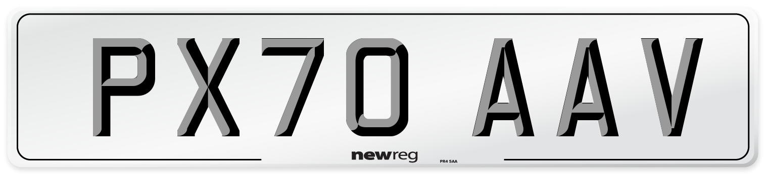 PX70 AAV Front Number Plate