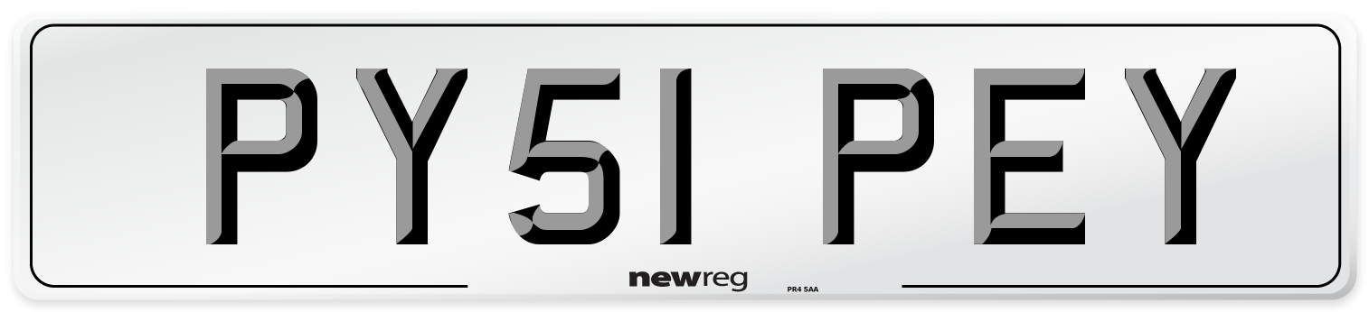 PY51 PEY Front Number Plate