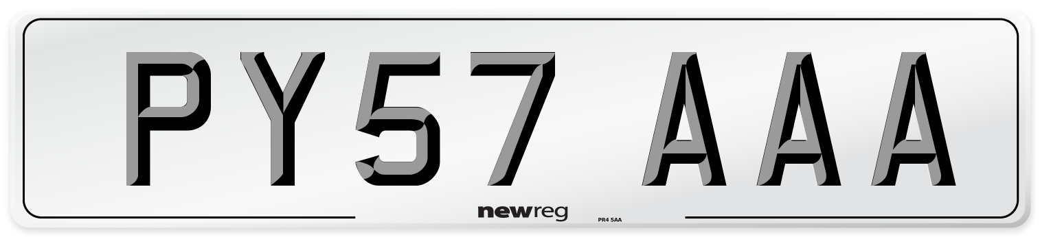 PY57 AAA Front Number Plate