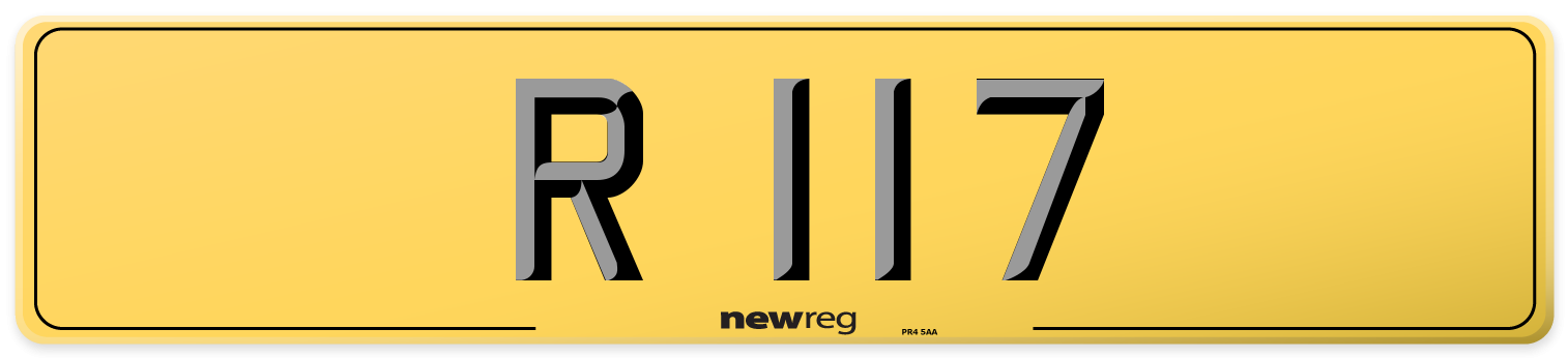 R 117 Rear Number Plate