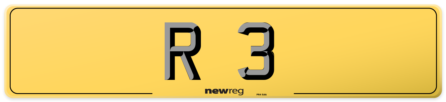 R 3 Rear Number Plate
