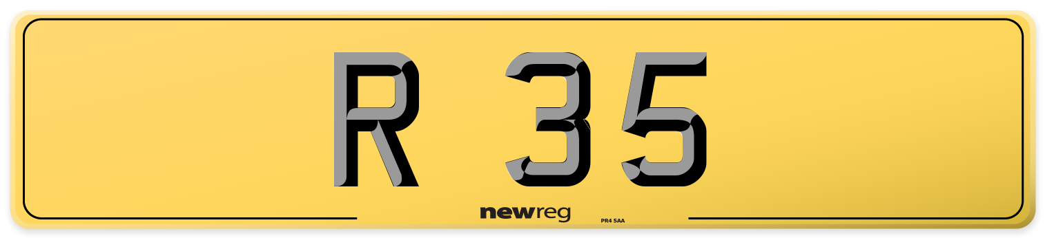 R 35 Rear Number Plate