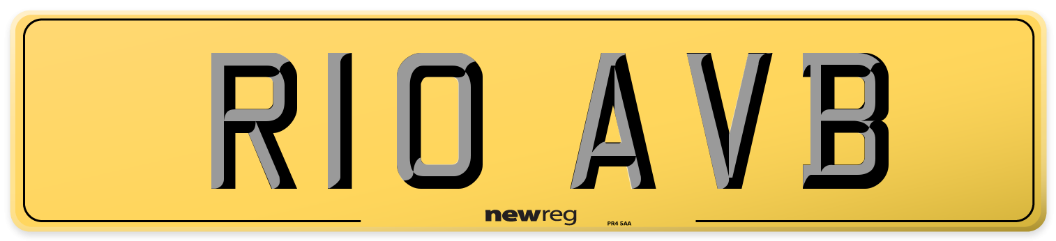 R10 AVB Rear Number Plate