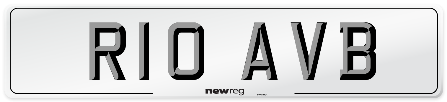 R10 AVB Front Number Plate