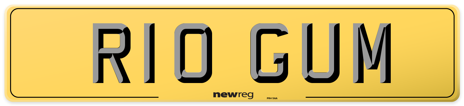 R10 GUM Rear Number Plate