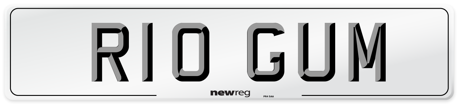 R10 GUM Front Number Plate