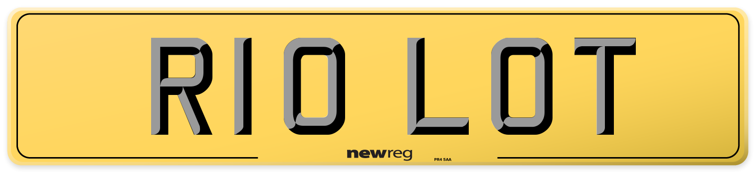 R10 LOT Rear Number Plate
