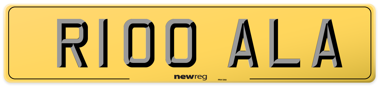 R100 ALA Rear Number Plate
