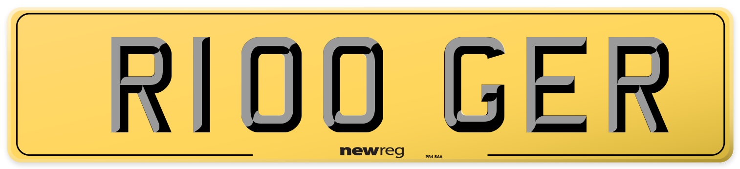 R100 GER Rear Number Plate