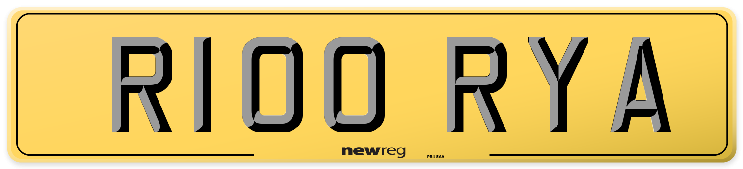R100 RYA Rear Number Plate