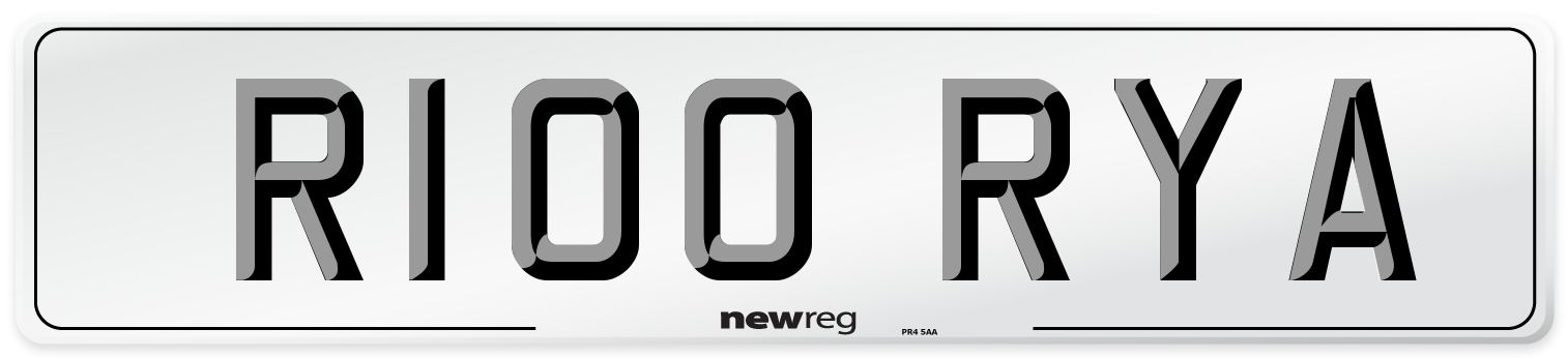 R100 RYA Front Number Plate