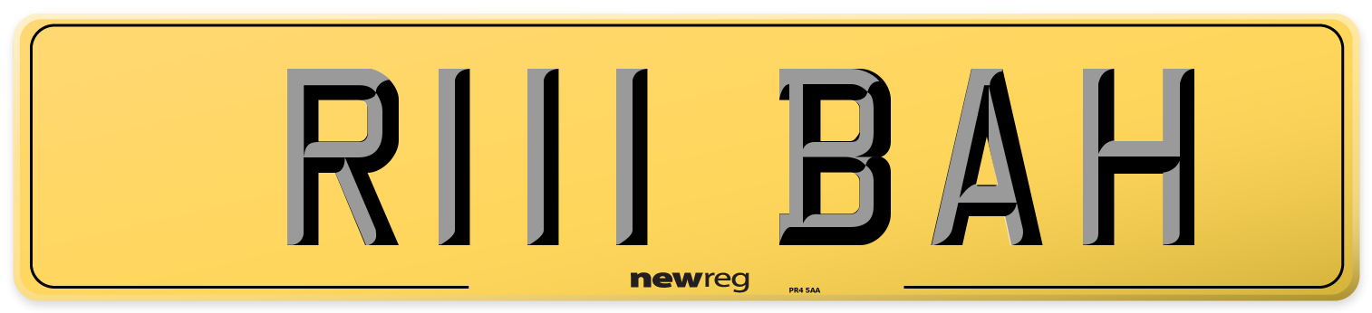 R111 BAH Rear Number Plate