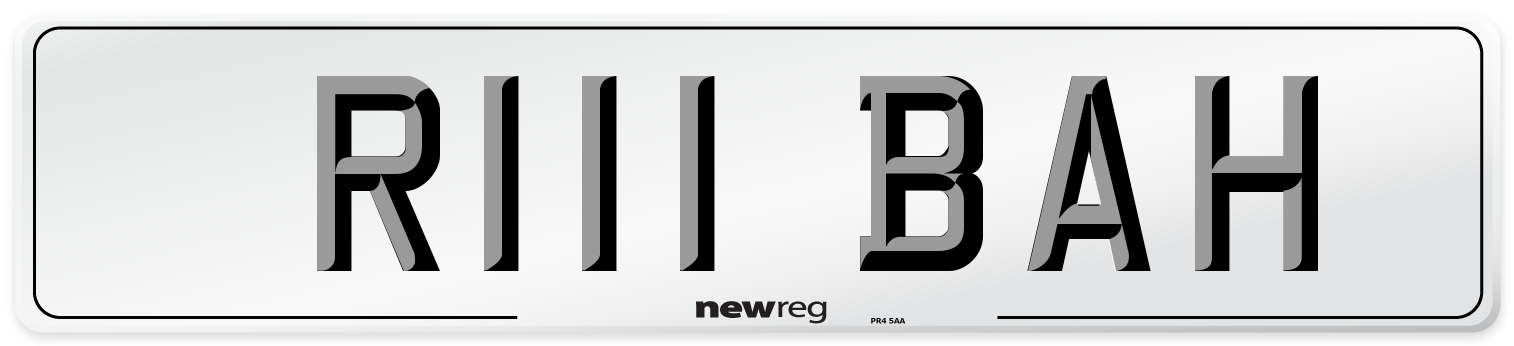 R111 BAH Front Number Plate
