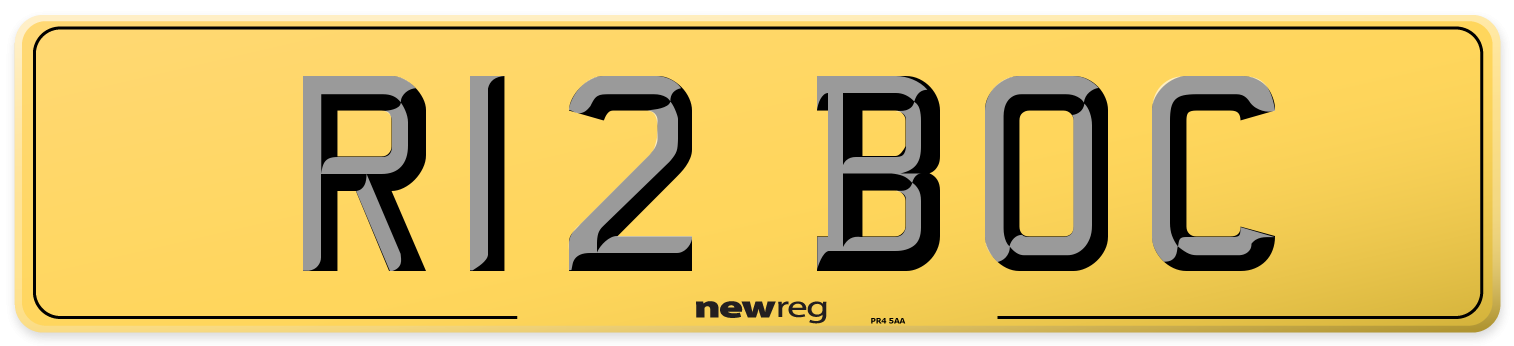R12 BOC Rear Number Plate