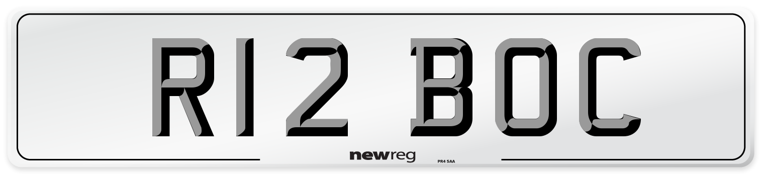 R12 BOC Front Number Plate