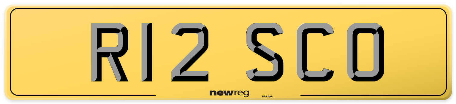 R12 SCO Rear Number Plate