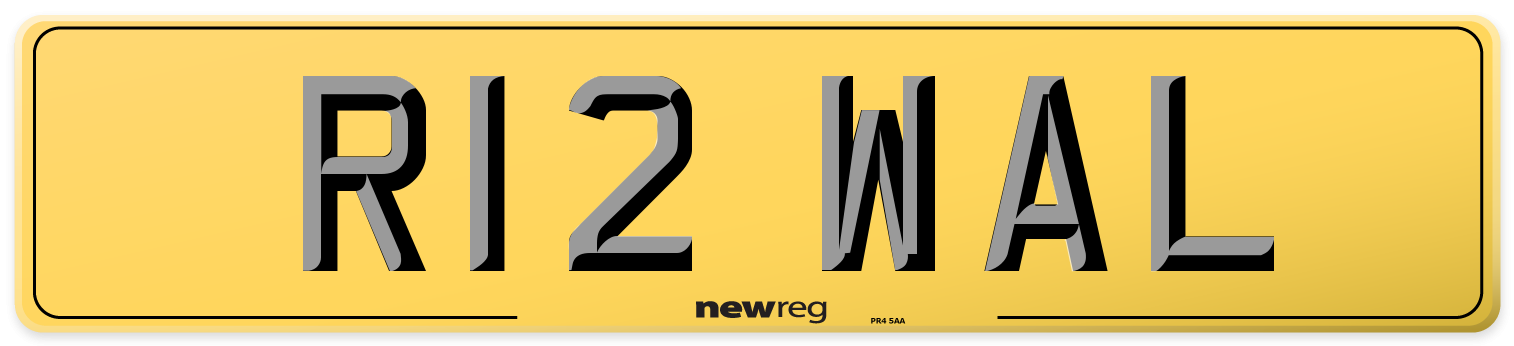 R12 WAL Rear Number Plate