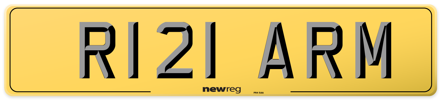 R121 ARM Rear Number Plate