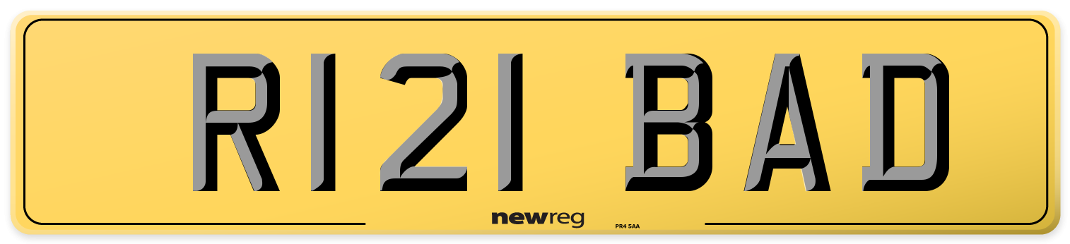 R121 BAD Rear Number Plate