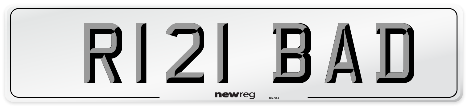 R121 BAD Front Number Plate