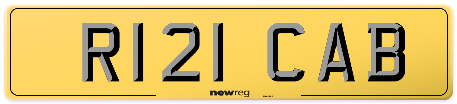 R121 CAB Rear Number Plate