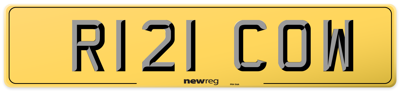 R121 COW Rear Number Plate