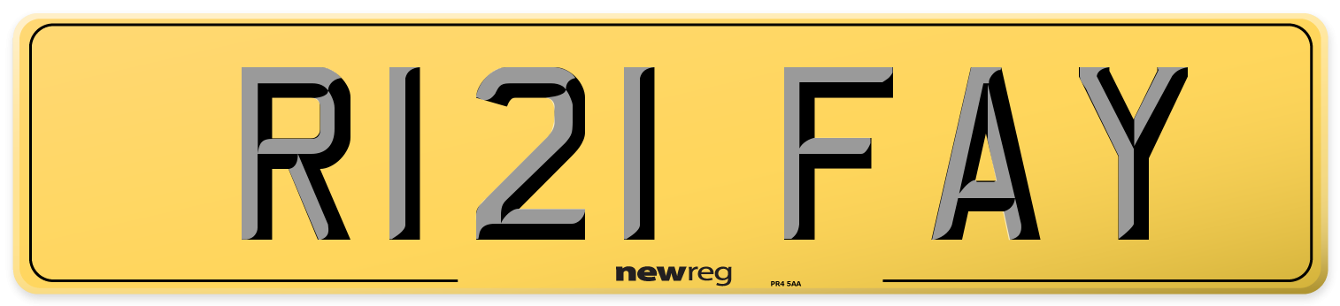 R121 FAY Rear Number Plate