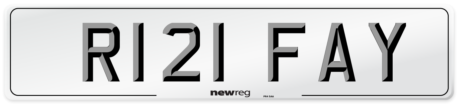 R121 FAY Front Number Plate