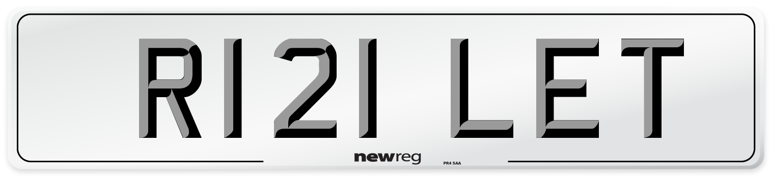 R121 LET Front Number Plate