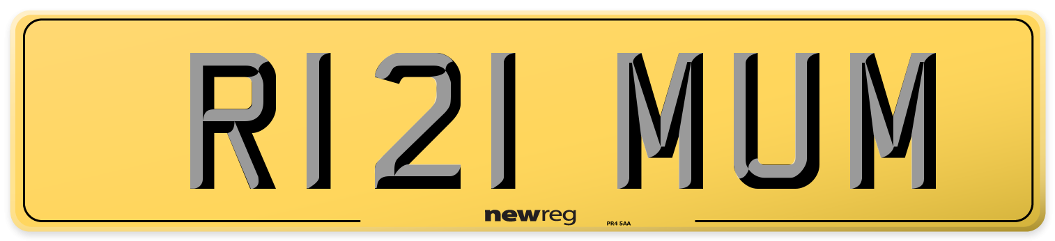 R121 MUM Rear Number Plate