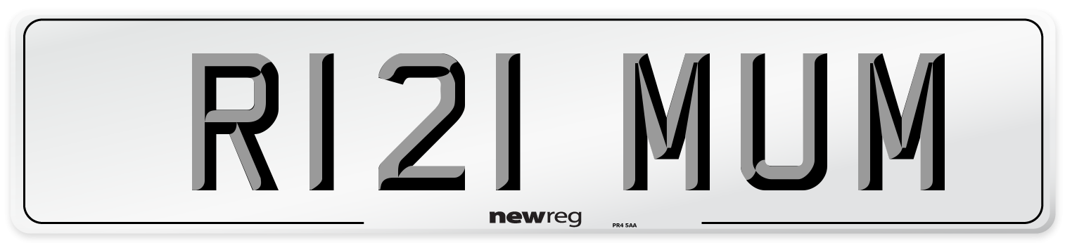 R121 MUM Front Number Plate