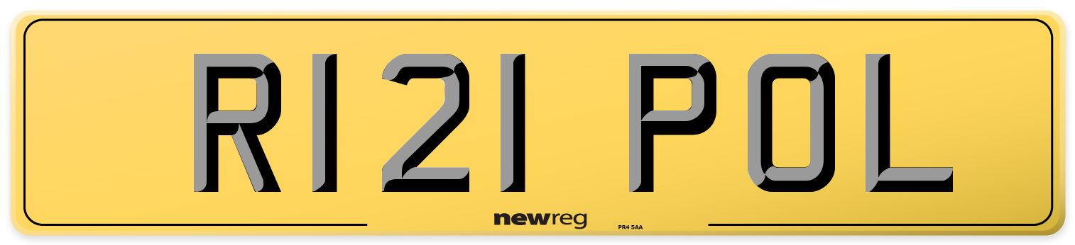 R121 POL Rear Number Plate