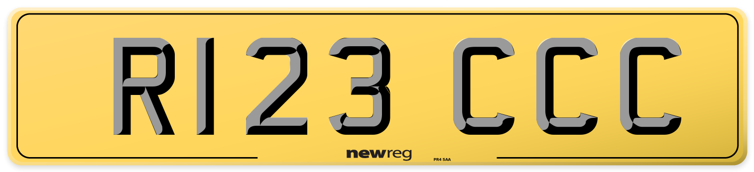 R123 CCC Rear Number Plate