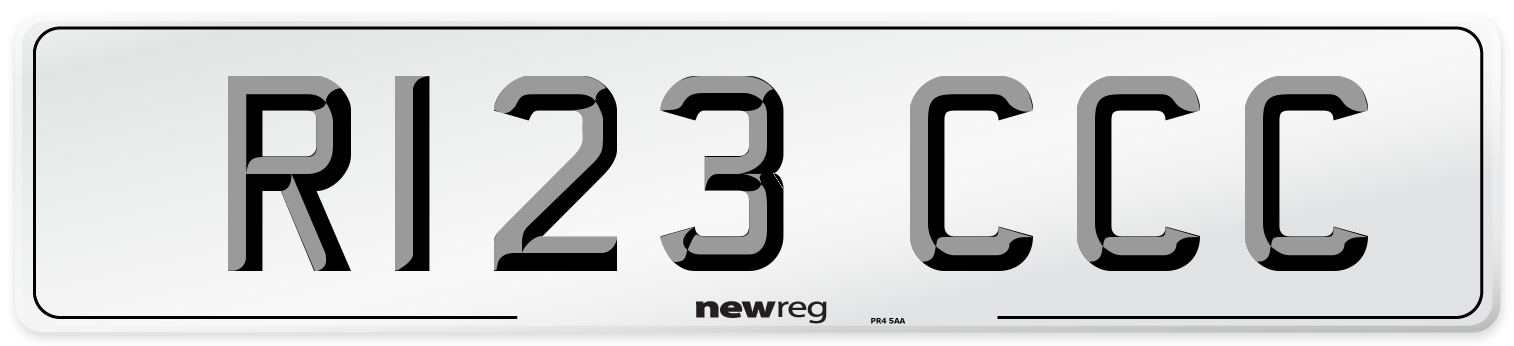 R123 CCC Front Number Plate