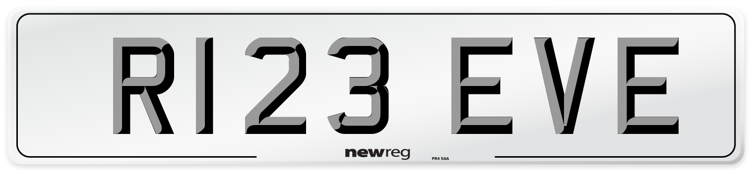 R123 EVE Front Number Plate