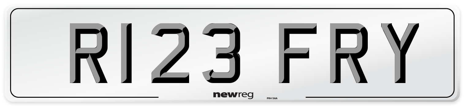 R123 FRY Front Number Plate