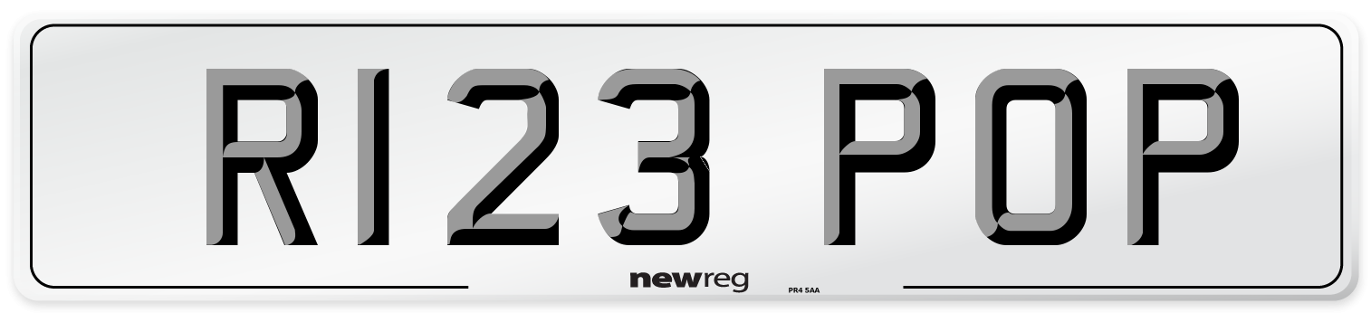 R123 POP Front Number Plate